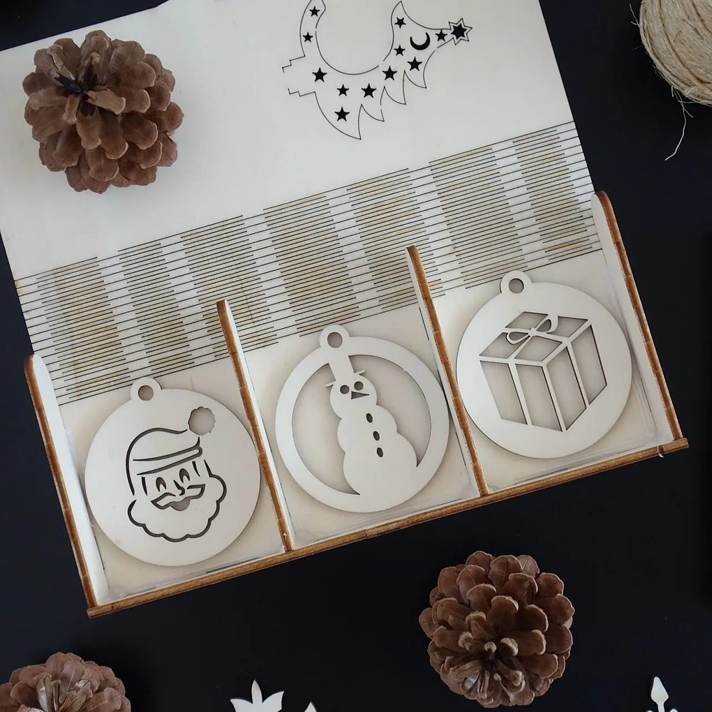 SENTOP | Vianočné ozdoby z dreva a plastu, Vianočné dekorácie drevené , drevené doplnky PR0101-Christmas decorati HEU-