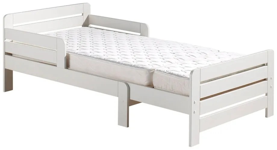 Biela rastúca detská posteľ z borovicového dreva s roštom Jumper – Vipack