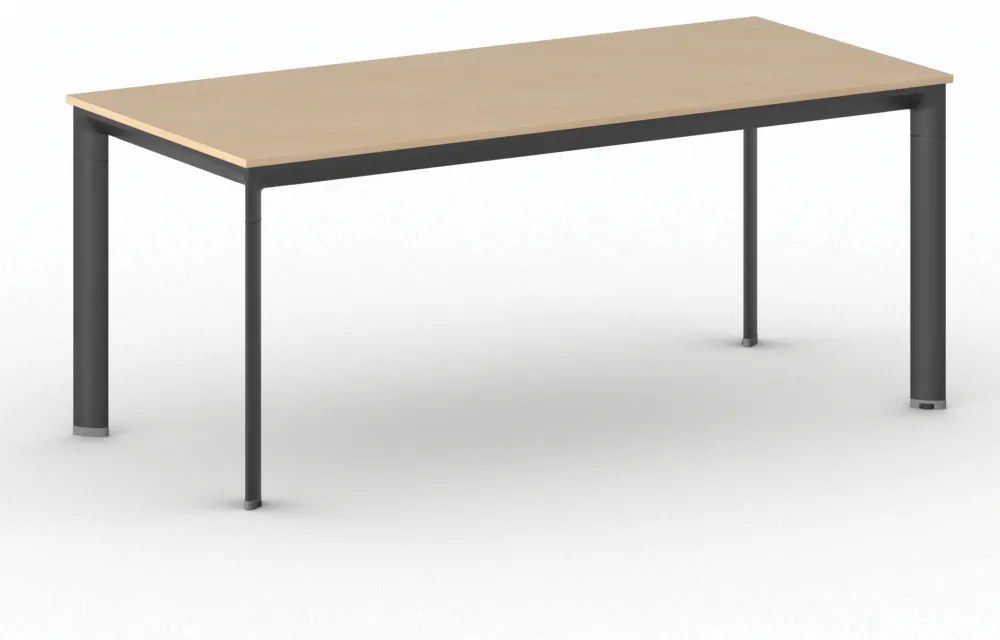 Kancelársky stôl PRIMO INVITATION, čierna podnož, 1800 x 800 mm, buk