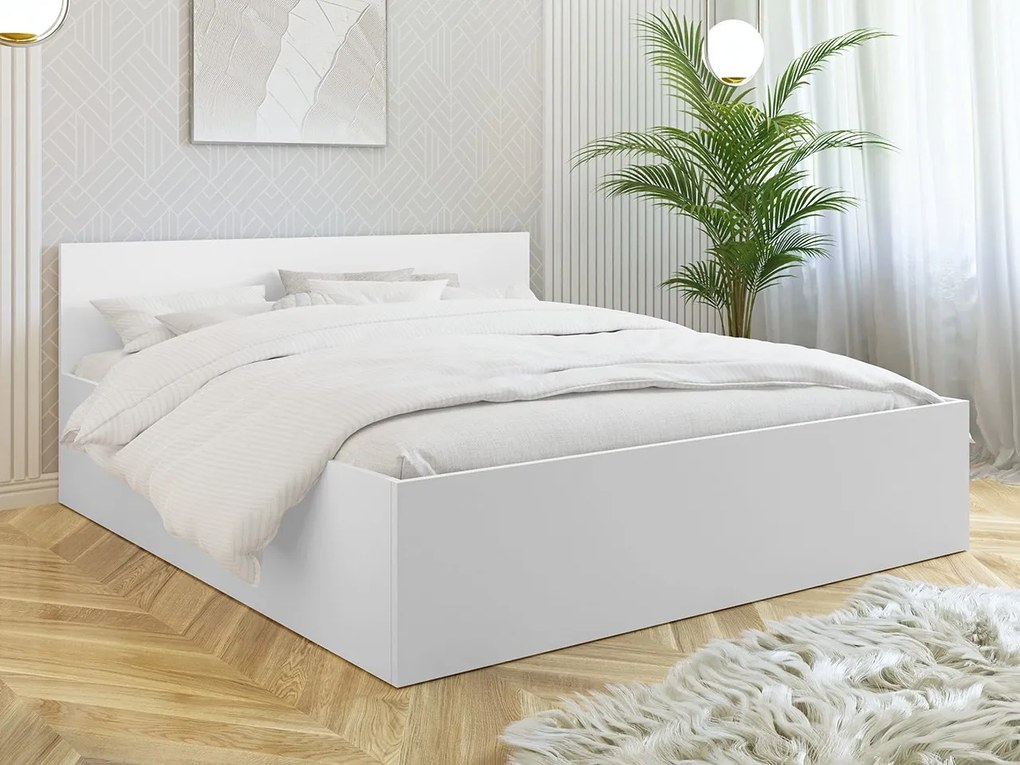 Manželská posteľ 160 cm Noralan 160 (alpská biela) (s roštom). Vlastná spoľahlivá doprava až k Vám domov. 1104293