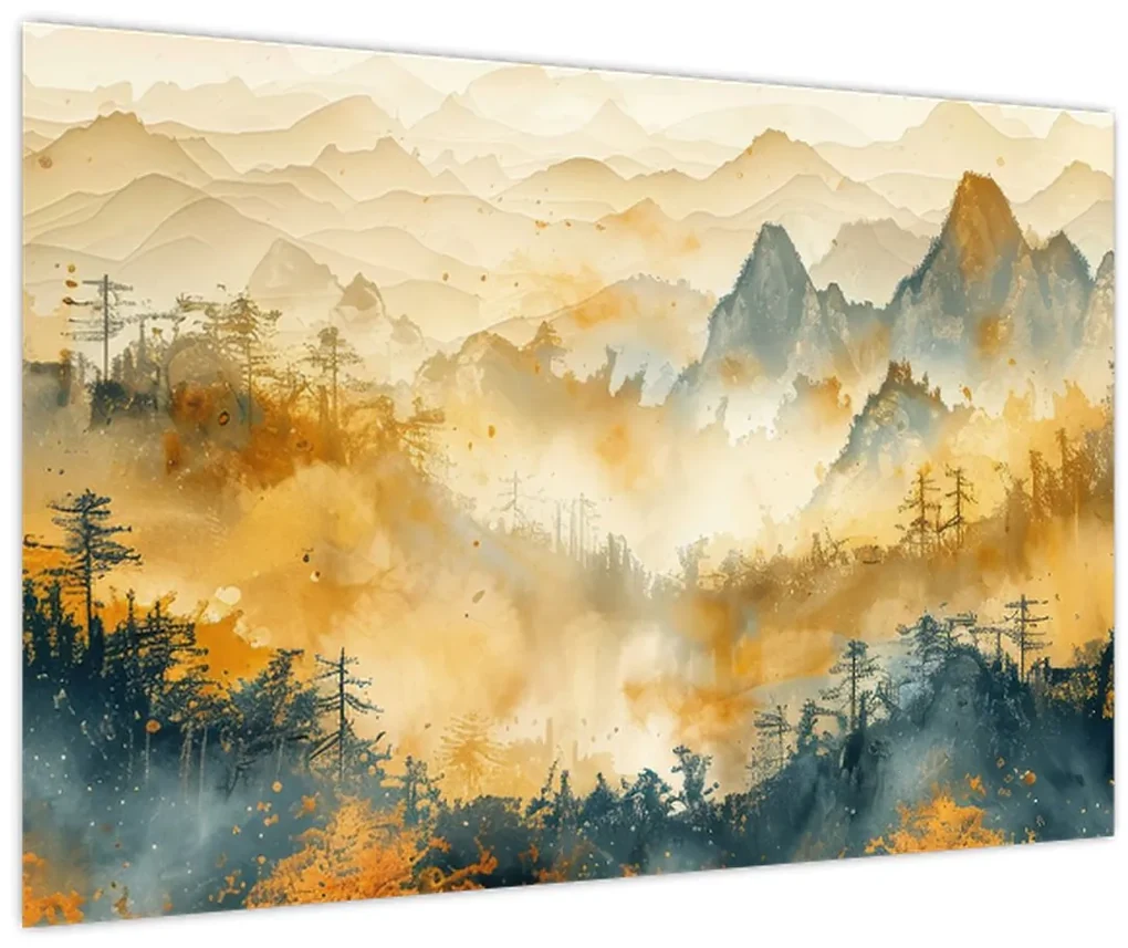 Obraz - Pohorie, akvarel (90x60 cm)