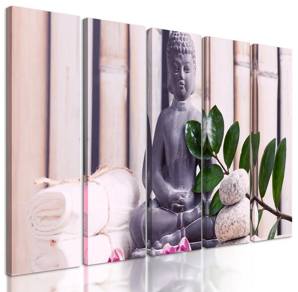 5-dielny obraz ukľudnujúci Budha