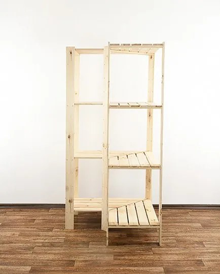 REGÁL DREVENÝ ROHOVÝ Maxi 4W 166x85x50 - BOROVICA