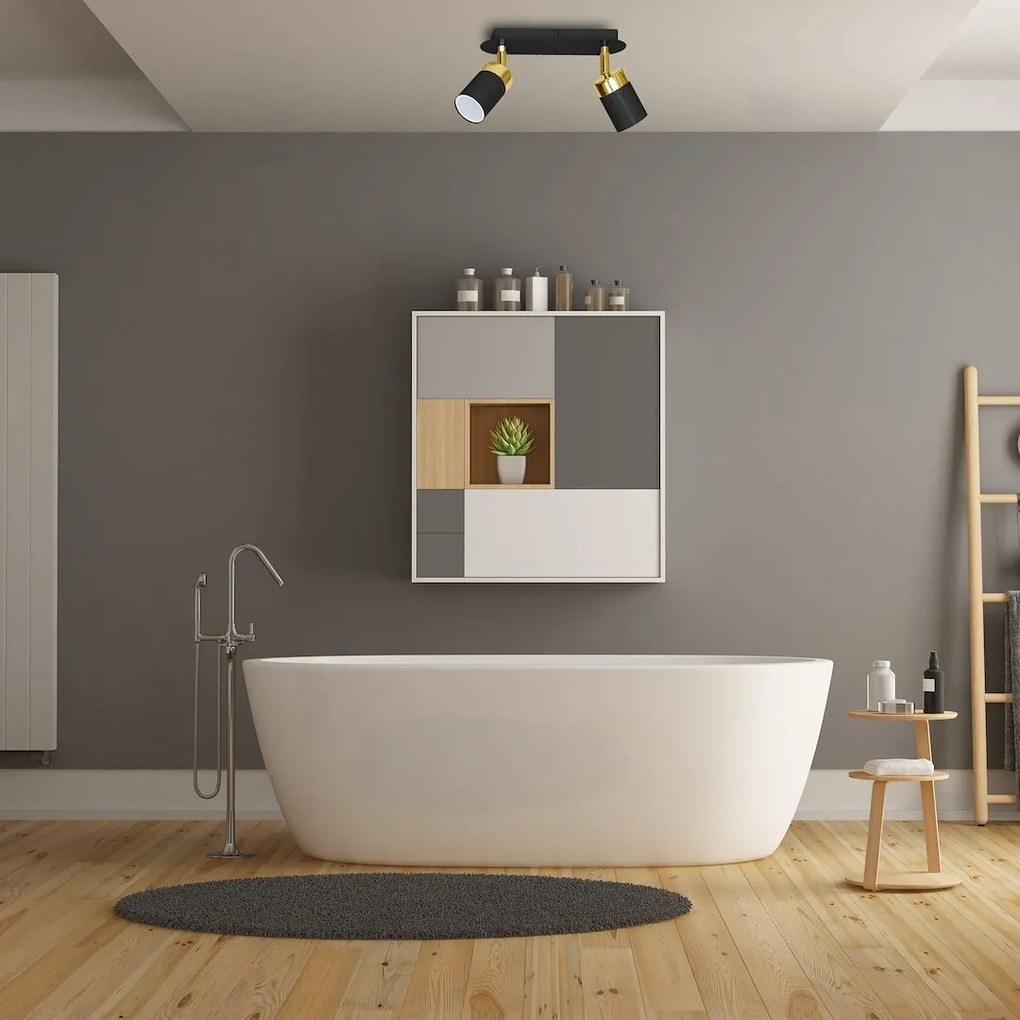 Bodové svietidlo Joker, 2x zlaté/čierne kovové tienidlo, b