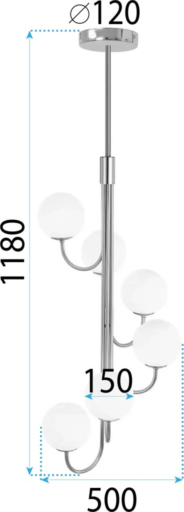 Toolight Toolight, stropné svietidlo 6xG9 APP1585-6CP, zlatá lesklá, OSW-05679
