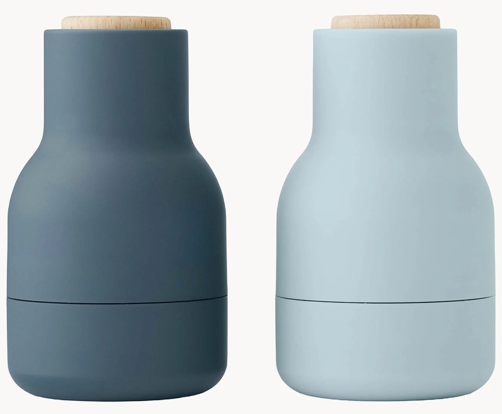 Malé mlynčeky na soľ a korenie's vrchnákmi z bukového dreva Bottle Grinder, 2 ks