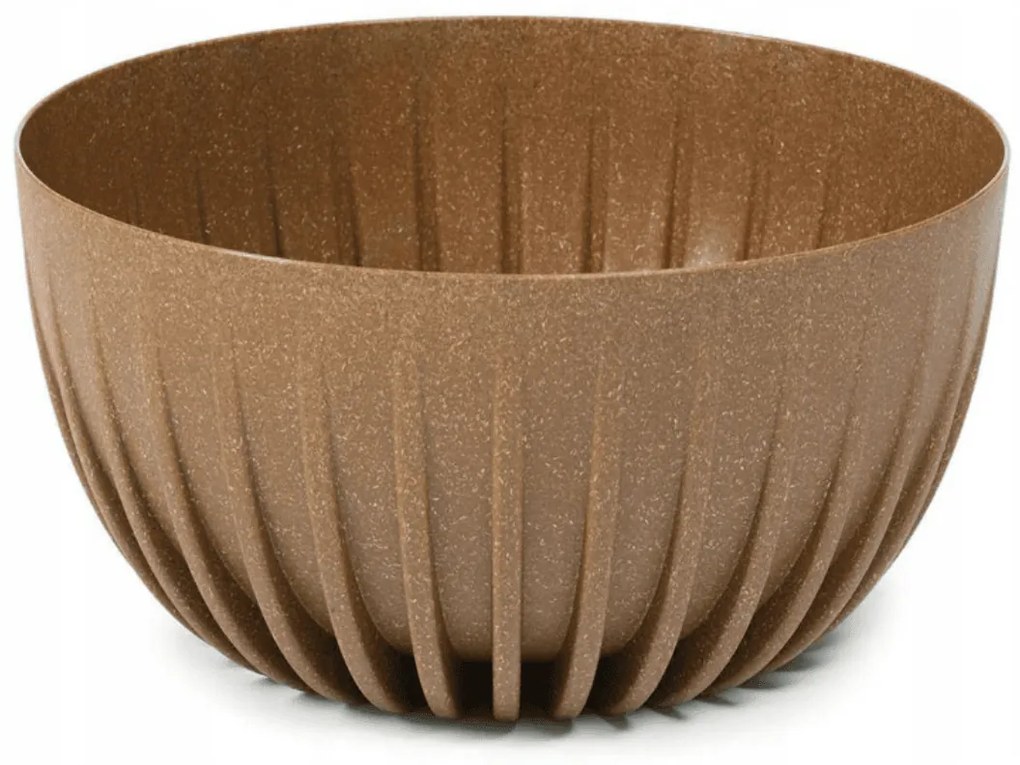 PLASTOVÝ KVETINÁČ STRIPPED ECO 14X24 CM HNEDÁ