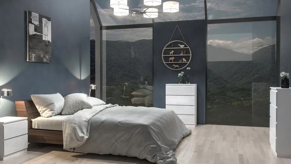 TP Living Komoda M4 Mollie biela lesklá
