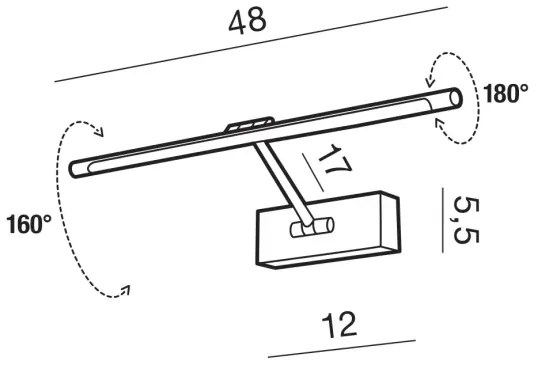 LED nástenné svietidlo Davinci 48 chróm