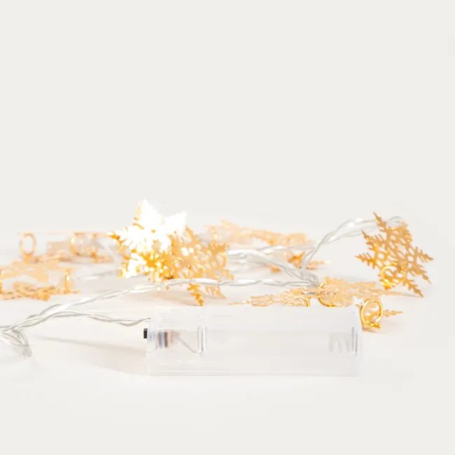 Dekoračné svetielka SNOFLOCK zlaté vločky 754388