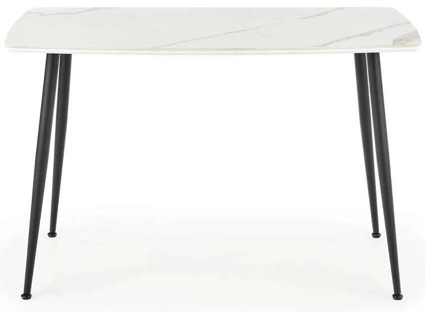 Stôl Marco 120x70 Sklo/Mdf/Oceľ – Biely/Čierna
