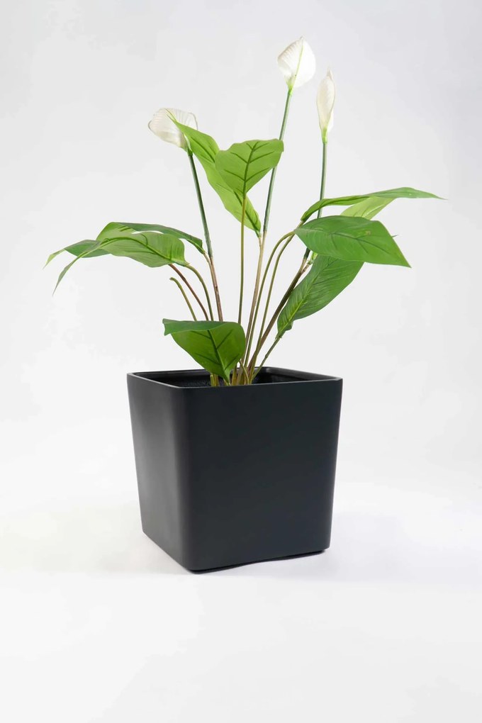 Izbový kvetináč CADRAT, sklolaminát, 30x30x30 cm, antracit