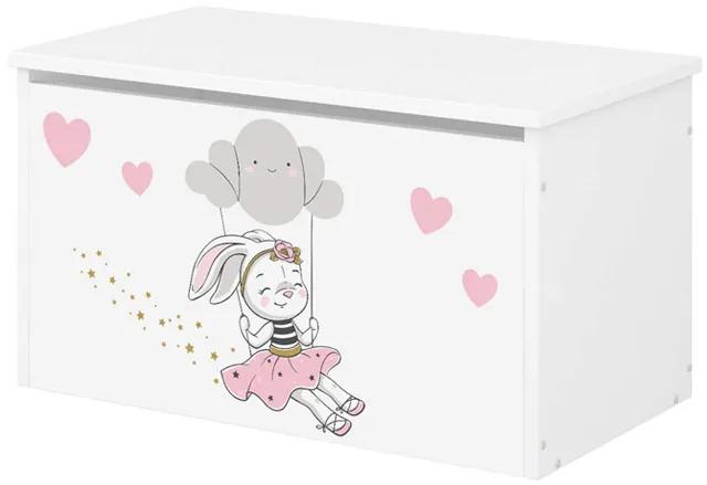 Raj posteli Box na hračky -  Zajačik biela