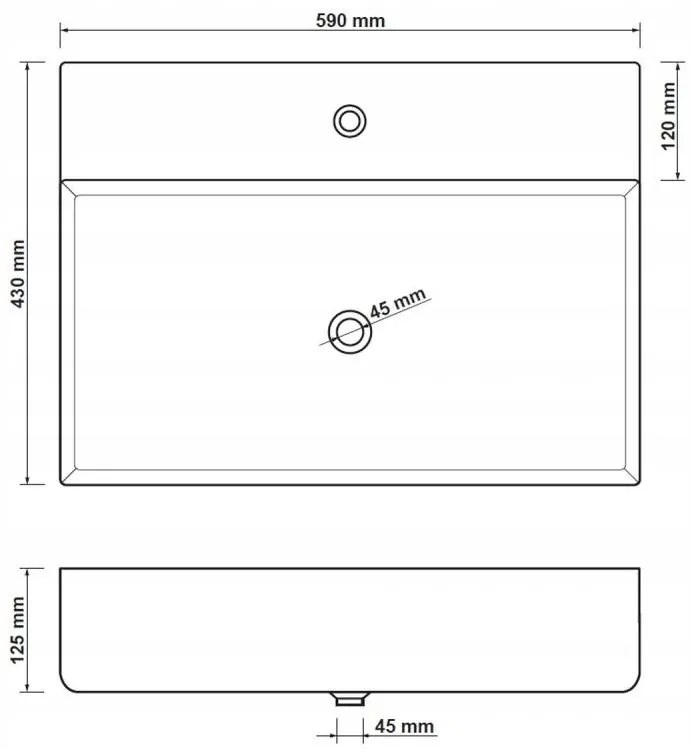 Hagser EMMA, umývadlo na dosku, 59x43 cm, biela, HGR30000041