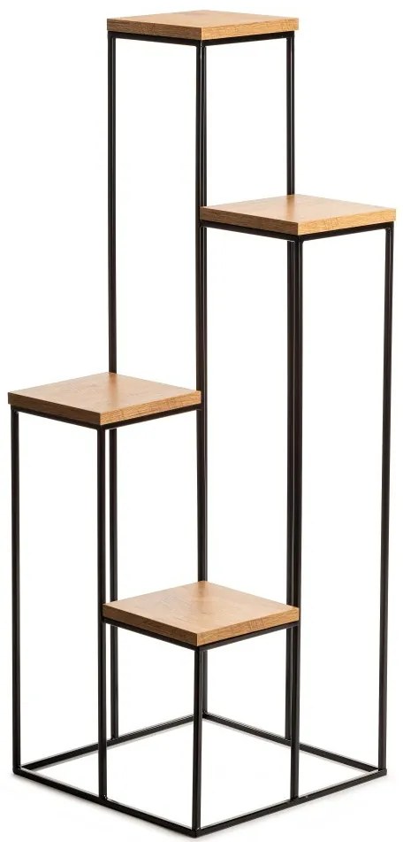 DekorStyle Stojan na kvety Quattro 110 cm čierny