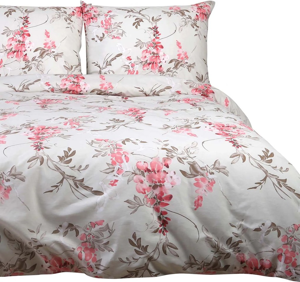 BAVLNENÉ OBLIEČKY COTTONLOVE 200X220 CM, 2KS 70X80 CM KVETY