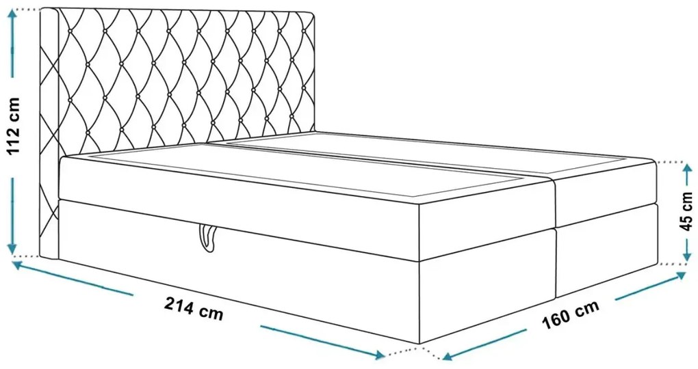 Kontinentálna manželská posteľ KARELY 160 x 200 cm