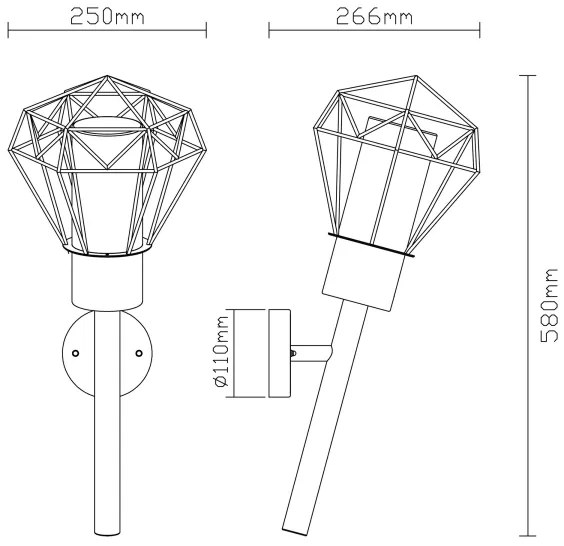 Globo 31355W - Vonkajšie nástenné svietidlo HORACE 1xE27/15W/230V IP44