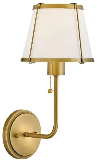 Hinkley HK-CLARKE1-DBR-OW - Nástenná lampa CLARKE 1xE27/40W/230V mosadz/biela