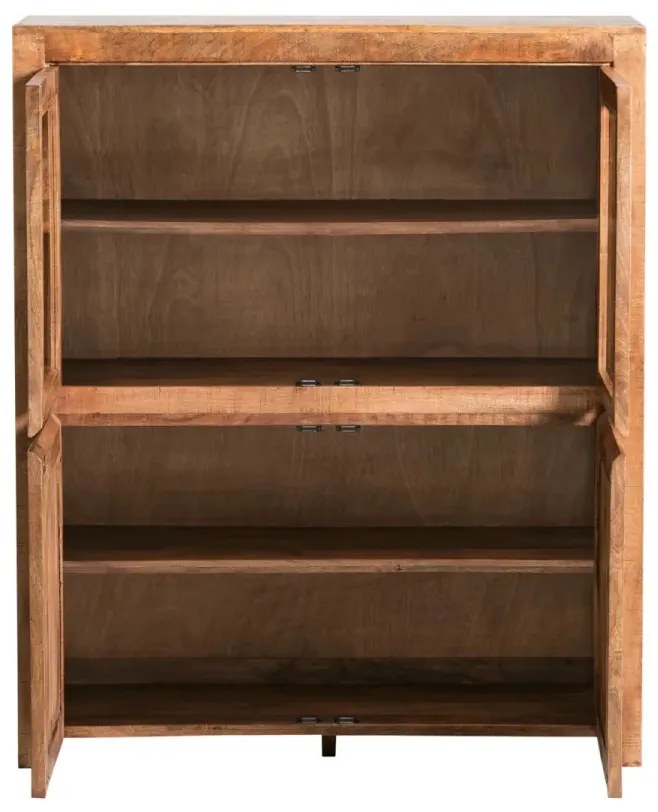furniture-nabytek.cz - Masivní vitrína Country z mangového dřeva, lakovaná, hnědá – 118×45×140 cm