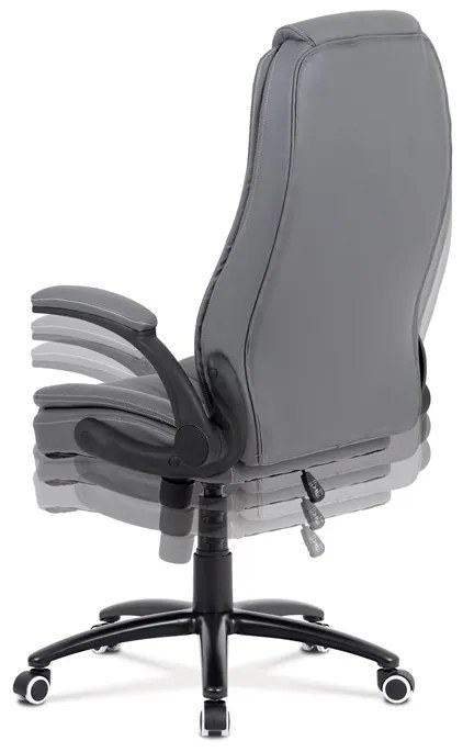 Autronic BONTEC Kancelárske kreslo, hojdací mechanizmus, šedá ekokoža, KA-G301 GREY Farba: Šedá