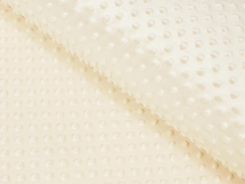 Biante Detské posteľné obliečky do postieľky Minky 3D bodky MKP-014 Krémové Do postieľky 90x120 a 40x60 cm