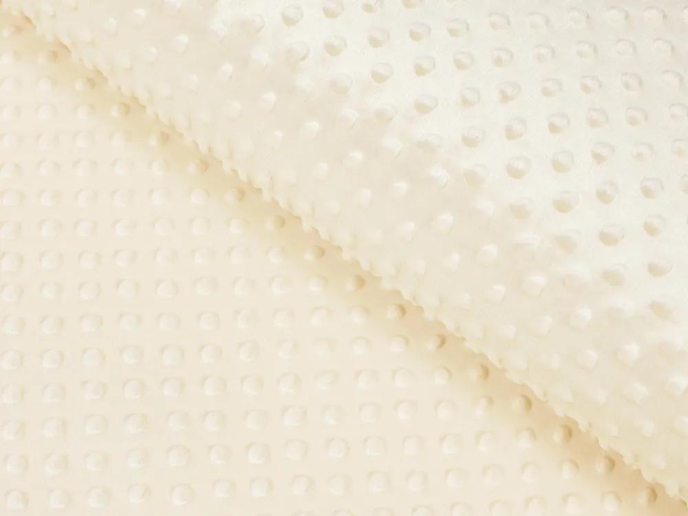 Biante Detské posteľné obliečky do postieľky Minky 3D bodky MKP-014 Krémové Do postieľky 90x140 a 50x70 cm
