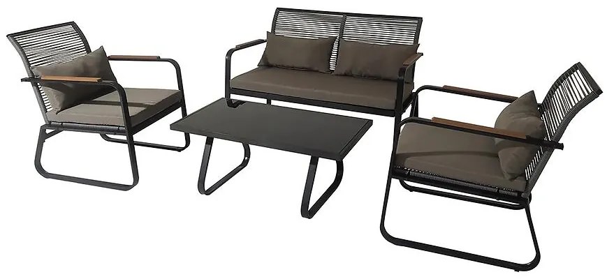 Komplet záhradného nábytku 2+1+1 šedá