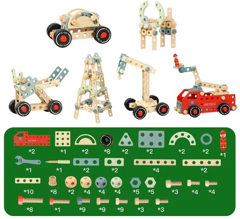 Drevená stavebnica Blocks Build Auto Towers 129 ks Jokomisiada ZA5381
