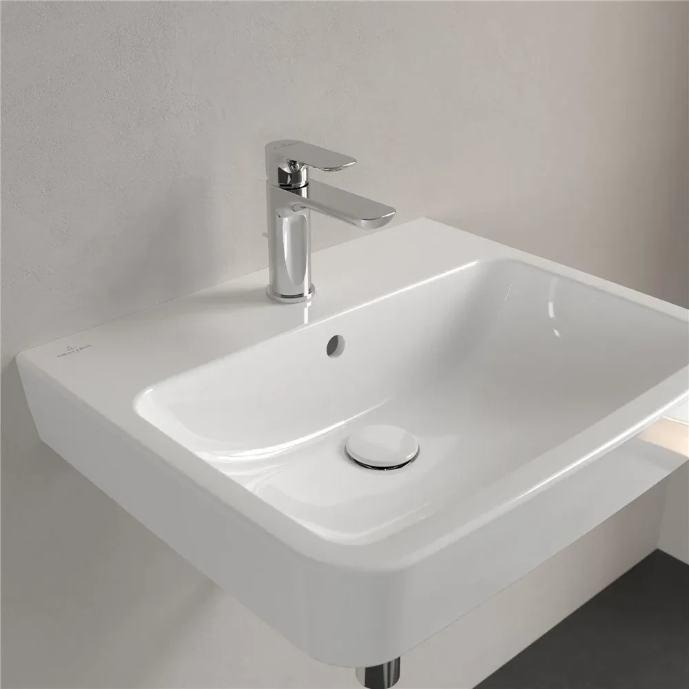 VILLEROY & BOCH O.novo závesné umývadlo s otvorom (zadná a spodná strana brúsená), s prepadom, 550 x 460 mm, biela alpská, 4A41MG01