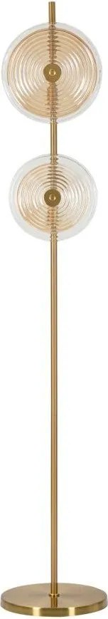 Stojacia lampa v zlatej farbe so skleneným tienidlom (výška 170 cm) Venice – Mauro Ferretti