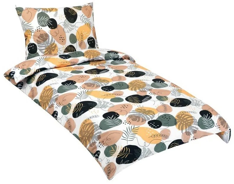 Bellatex Bavlnené obliečky Oblázek horčicová, 140x 220 cm, 70 x 90 cm, 140 x 220 cm, 70 x 90 cm