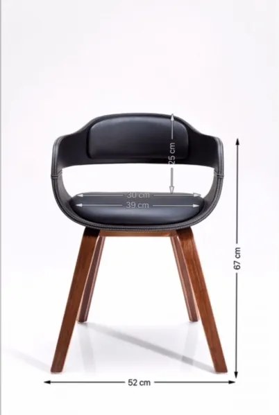 Hnedá Stolička s opierkou Costa Walnut 70,5 × 52 × 51 cm KARE DESIGN