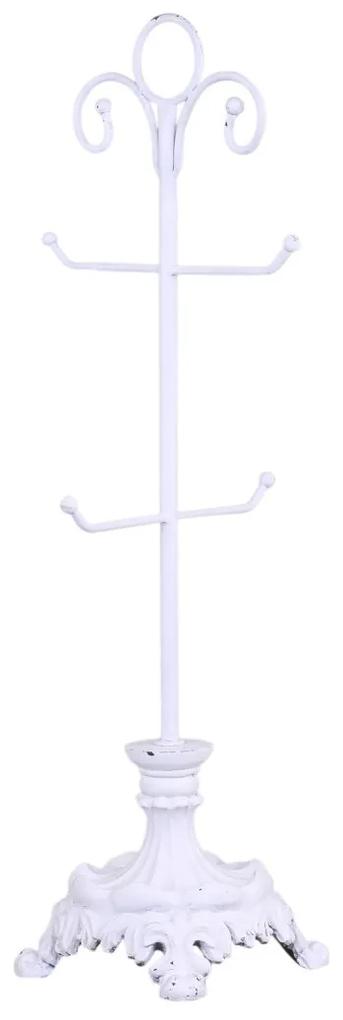 Biely kovový stojan na nohe na hrnčeky - Ø 14*54 cm