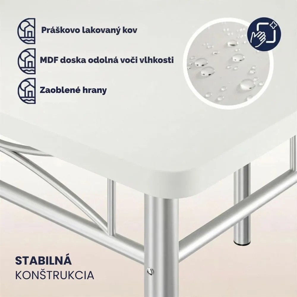 Jedálenská súprava PAUL, 5-dielna, zamatovo biela Jurhan