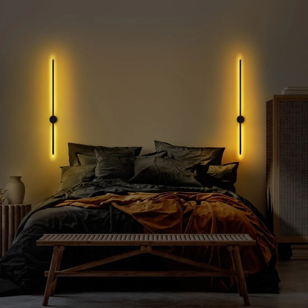 Čierne LED nástenné svietidlo ø 7 cm Sword – Opviq lights