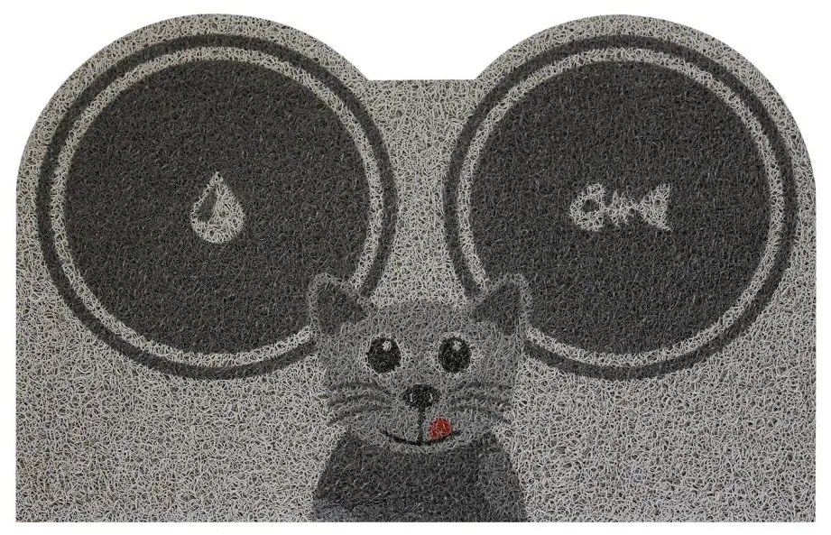 IDEA nábytok Rohožka/podložka na kŕmenie Mačka sivá