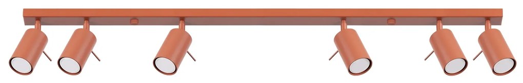 Bodové svietidlo Ring, 6x oranžové kovové tienidlo, (možnosť polohovania)