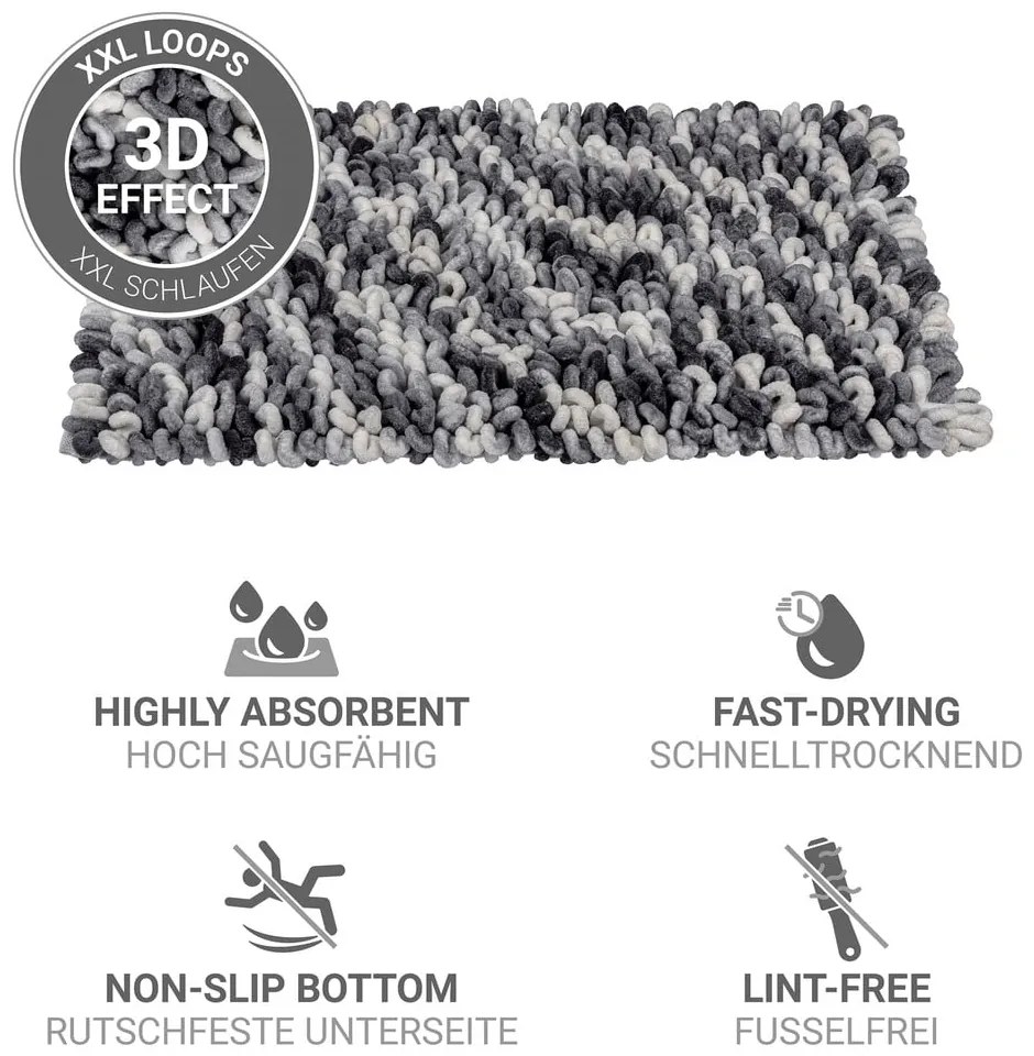 Sivomodrá textilná kúpeľňová predložka 60x90 cm Lerici – Wenko