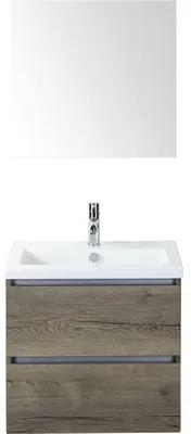 Kúpeľňový nábytkový set Vogue 60 cm s keramickým umývadlom a zrkadlom Tabacco