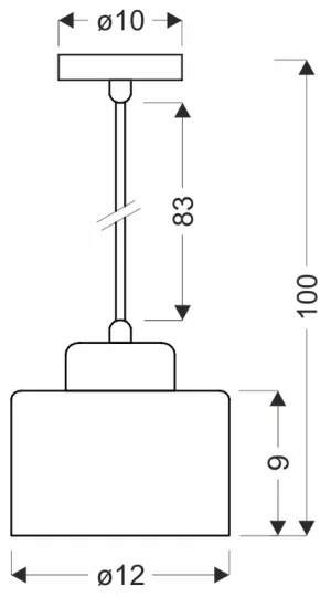 Luster na lanku OLENA 1xE27/60W/230V čierna