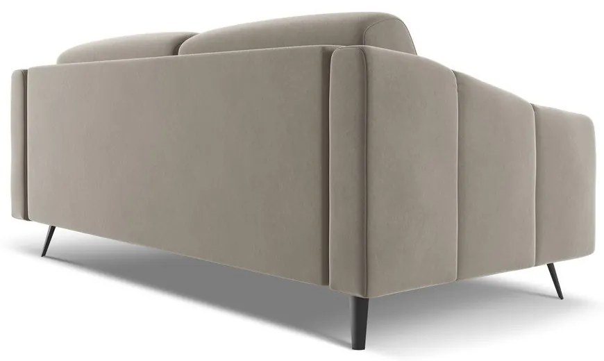 Béžová zamatová pohovka 202 cm Nalu – Makamii