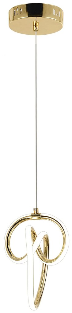 Toolight Toolight, LED závesné svietidlo, 11W, 3000K, LHJ092-1CP, zlatá lesklá, OSW-60041