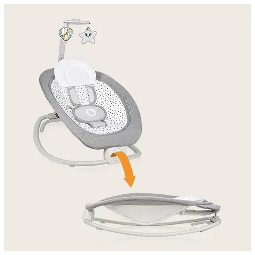 Lionelo - Detská vibrujúca hojdačka s melódiou PASCAL šedá