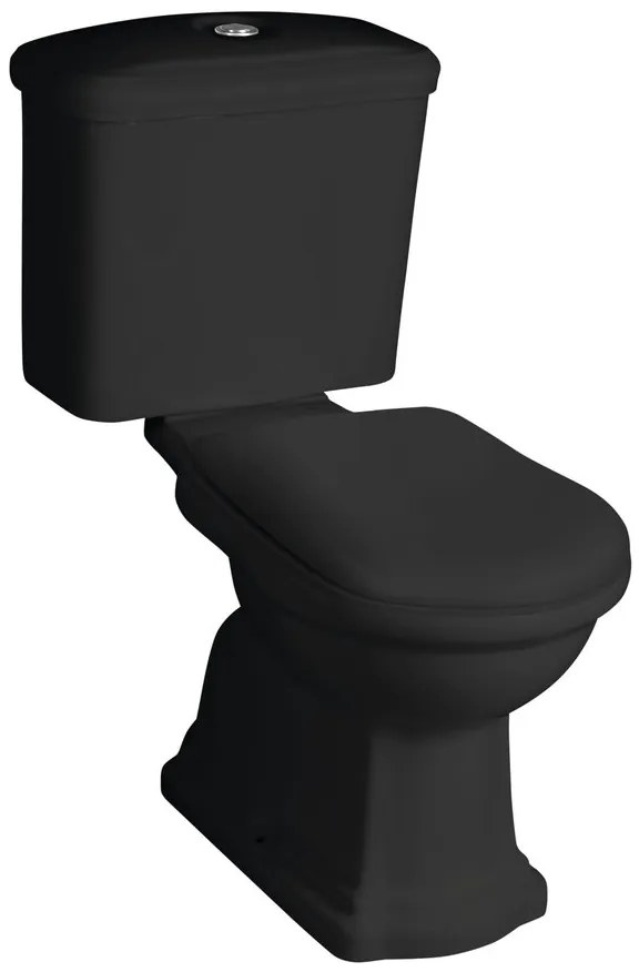 Kerasan Kerasan, RETRO WC kombi, spodný odpad, čierna-chrom, WCSET33-RETRO-SO
