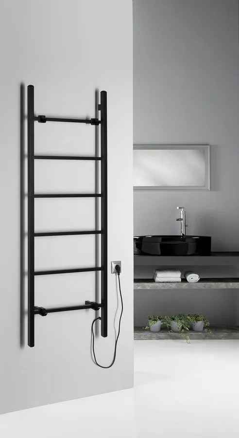 Sapho Sapho, BARBO elektrický sušiak uterákov, hranatý, 600x1600mm, 160 W, čierna mat, BB906