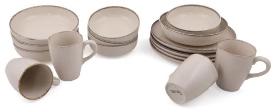 Jedálenská súprava 16 ks béžová/porcelán