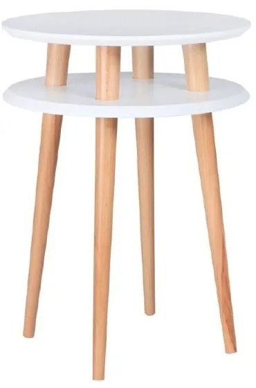 Biely odkladací stolík Ragaba UFO, Ø 45 cm