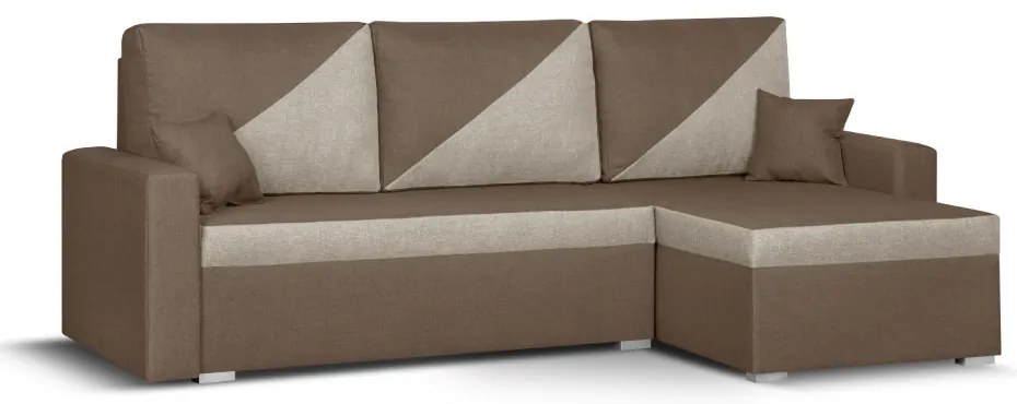 Rozkládací rohová sedací souprava ASTRA2 Hnědá/Světle hnědá