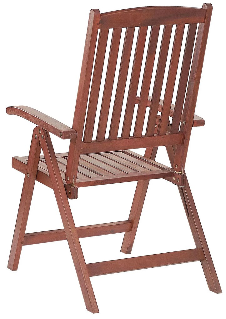 Záhradná rozkladacia stolička z akáciového dreva tmavohnedá TOSCANA Beliani